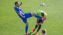 Fotbalové utkání 28. kola FNL mezi FC Vysočina Jihlava a 1. SK Prostějov.