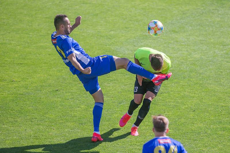 Fotbalové utkání 28. kola FNL mezi FC Vysočina Jihlava a 1. SK Prostějov.