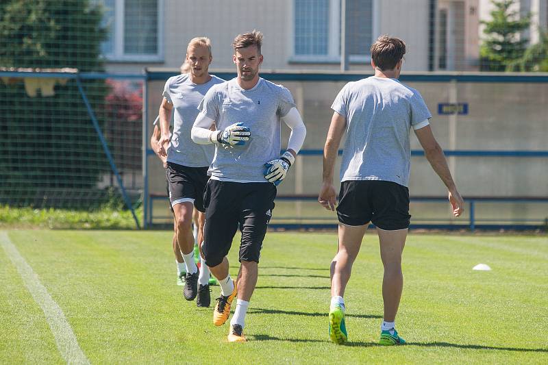 Příprava fotbalistů FC Vysočina Jihlava.