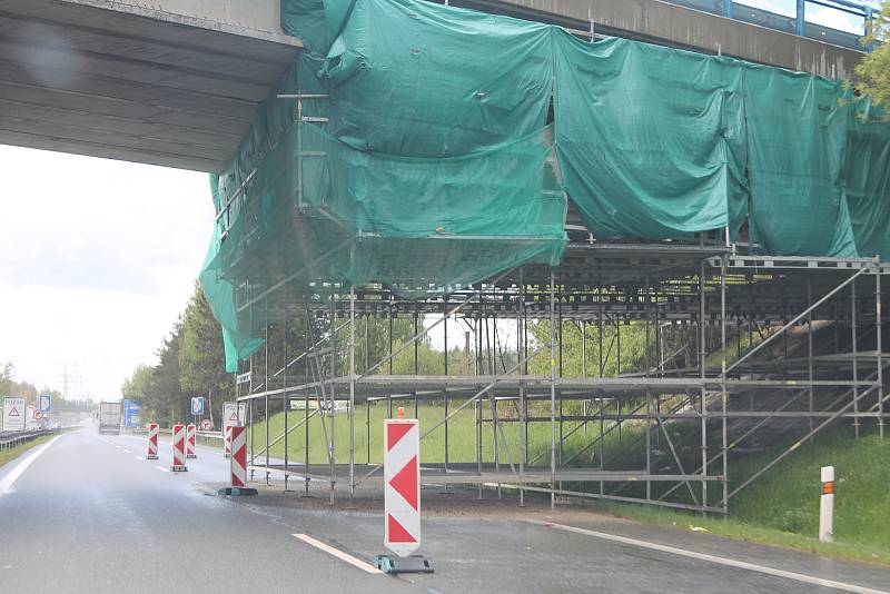 Stavební práce na jihlavském dálničním přivaděči, ilustrační foto.