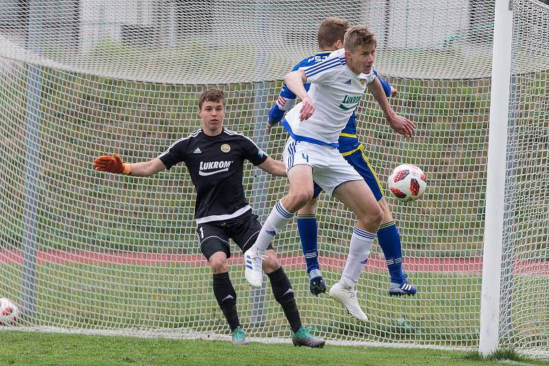 Fotbalové Utkání U19 mezi FC Vysočina Jihlava a FC Fastav Zlín.