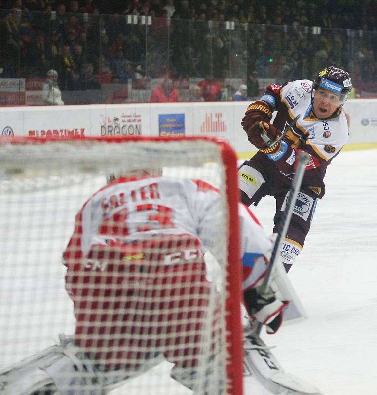 Zápas 52. kola hokejové extraligy HC Dukla Jihlava - HC Olomouc 4. března v Jihlavě.