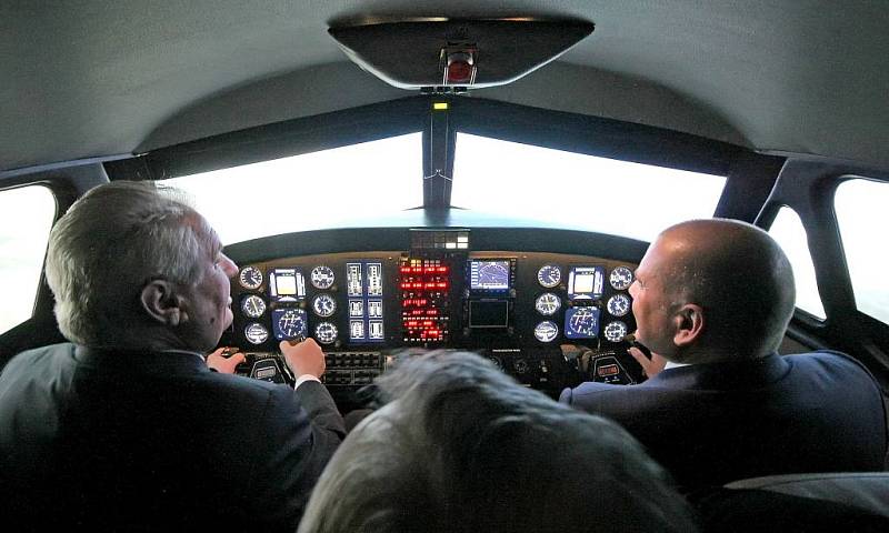 Prezident Miloš Zeman v Jihlavan airplanes.