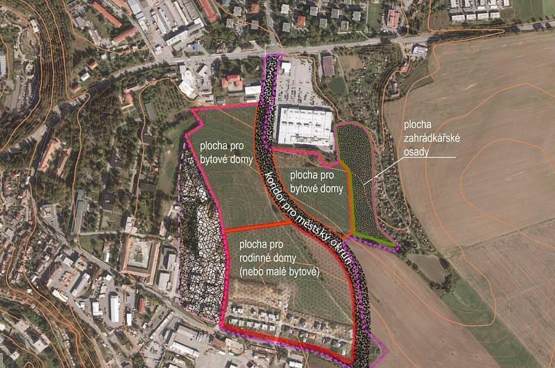 Jihlavská radnice na  veřejném projednání v červnu 2020 představila, jak  si ateliér Vesměs architekti představuje budoucnost lokality Handlovy Dvory na kraji města.