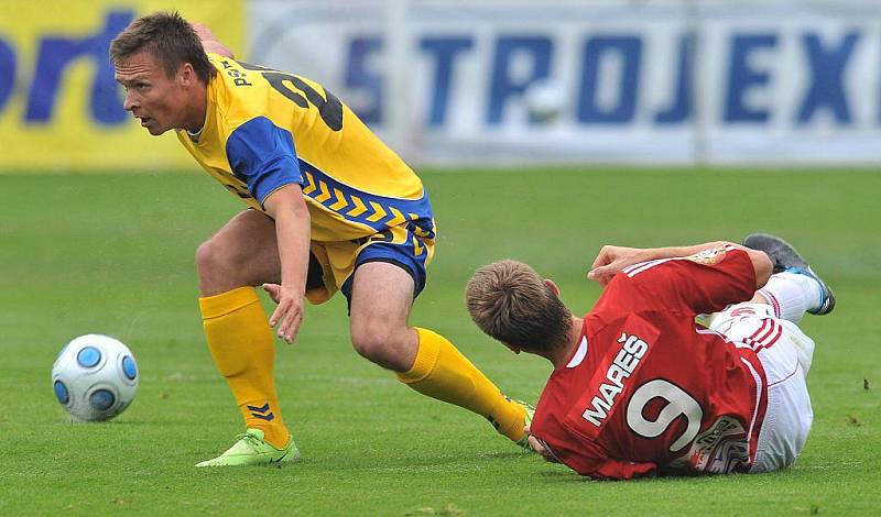 Z fotbalového utkání FK Viktoria Žižkov - FC Vysočina Jihlava.