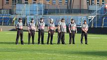 Utkání Snapbacks ligy mezi Vysočina Gladiators a Ostrava Steelers (v bílém).