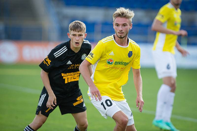 Fotbalové utkání 1. kola FNL mezi FC Vysočina Jihlava a FK Vansdorf.