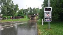 Zatopený viadukt v Pelhřimově.