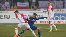 Zápas 17. kola první fotbalové ligy mezi FC Vysočina Jihlava a SK Slavia Praha, 17. února 2018 v Jihlavě.