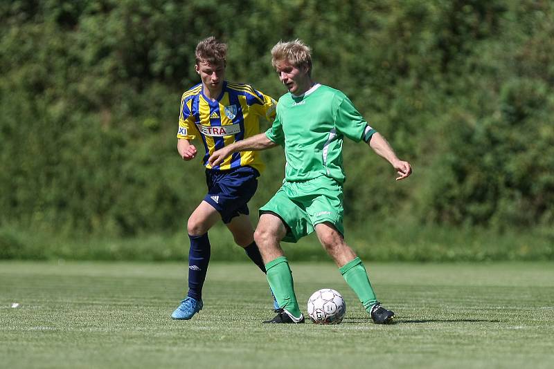 Zápas 1.A třídy skupiny A mezi TJ Jiskra Dobronín a TJ Slovan Kamenice.