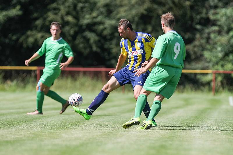 Zápas 1.A třídy skupiny A mezi TJ Jiskra Dobronín a TJ Slovan Kamenice.