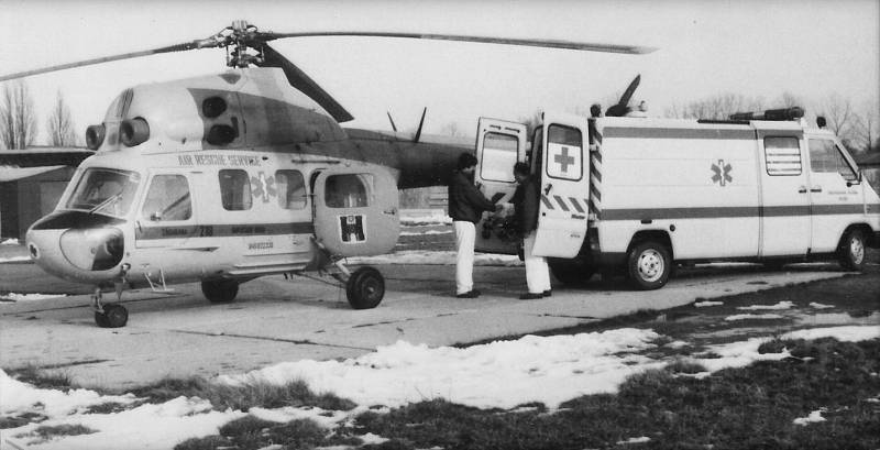Letecká záchranná služba v Jihlavě.
