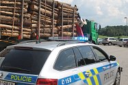 Policejní kontrola kamionů na Vysočině, ilustrační foto