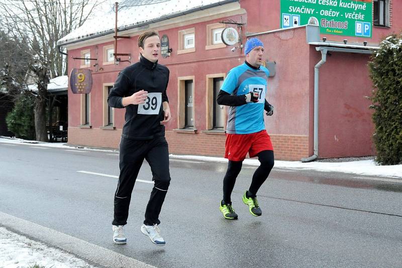 Sedmašedesát běžců bojovalo v sobotu s časem na jedenáct a půl kilometru dlouhé trati silničního novoročního běhu.