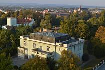 Pohled na Jaroměř ze střechy gymnázia.