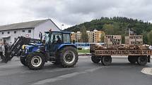 Náchodem v pondělí dopoledne projel valník s těly roztrhaných ovcí, za kterým kráčeli jako za smutečním katafalkem chovatelé ovcí. Ti chtěli veřejně upozornit na to co dokážou vlčí zuby ve stádě ovcí.