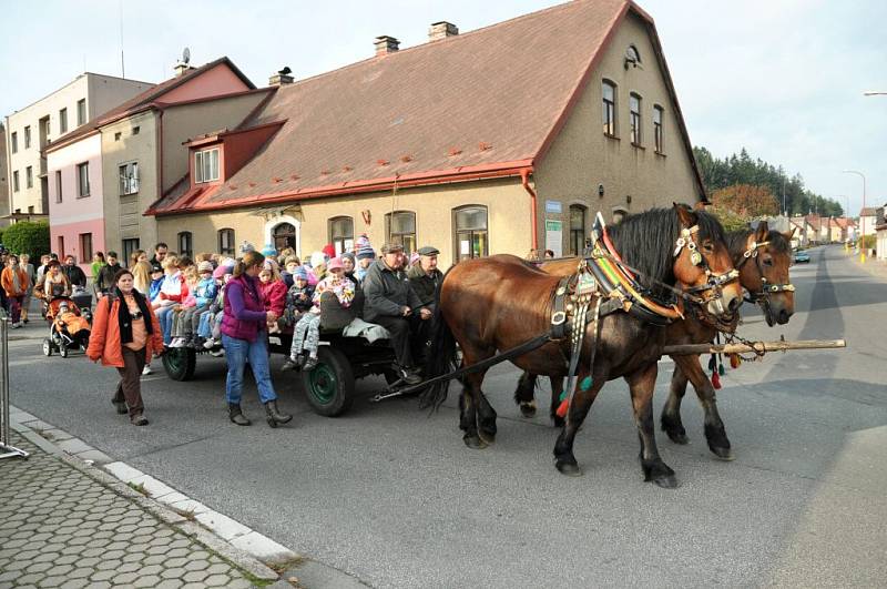 Posvícenský průvod z Olešnice do Červeného Kostelce. 