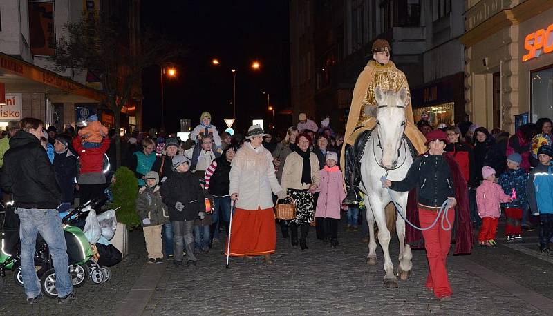 Příjezd svatého Martina na bílém koni. 