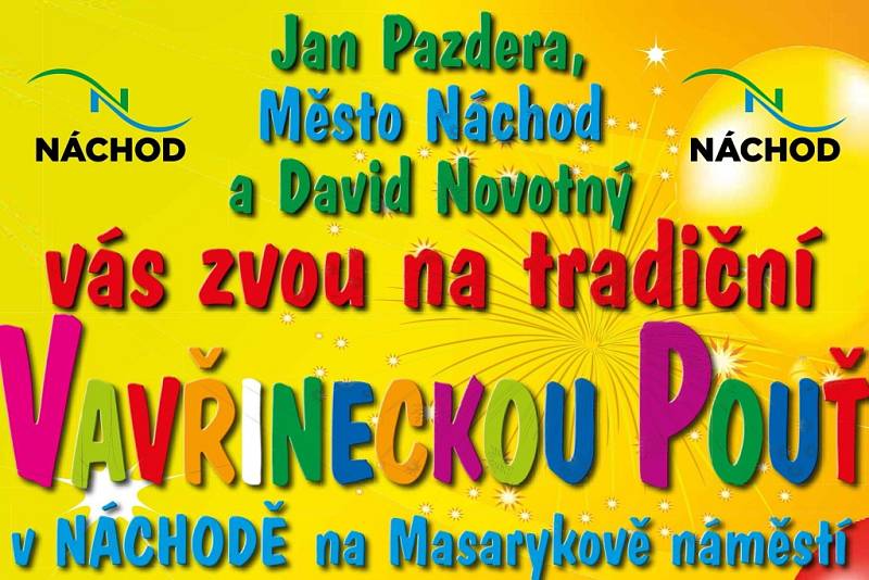 Pozvánka na Svatovavřineckou pouť v Náchodě.