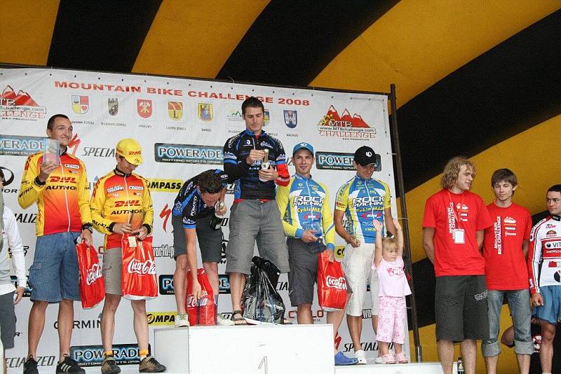 Loňský ročník MTB Challenge vyhrála belgická dvojice  Kris Henderieckx, Robby De Bock (uprostřed), druzí skončila teplicko–polická dvojice František Žilák, Petr Sulzbacher (na stupínku vpravo) a třetí byli Poláci Paweł Wiendlocha, Bartosz Janowski.