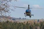 Pád vrtulníku u Slavoňova na Náchodsku.