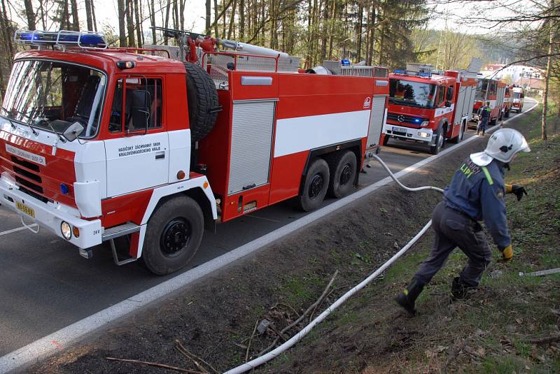 Požáry suché trávy a lesních porostů na Náchodsku