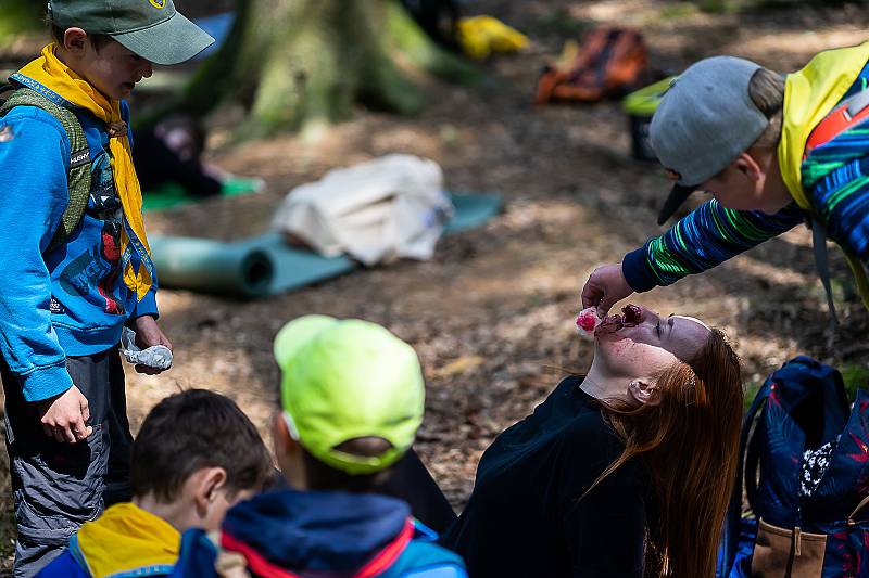 Skauti vyrazili do Maršovského údolí poměřit síly v různých  dovednostech.