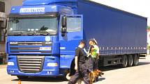 Na bývalých hranicích s Polskem v Náchodě – Bělovsi včera policisté a celníci mimo jiné kontrolovali doklady řidičů a za pomocí psa pátrali po hledaných osobách.