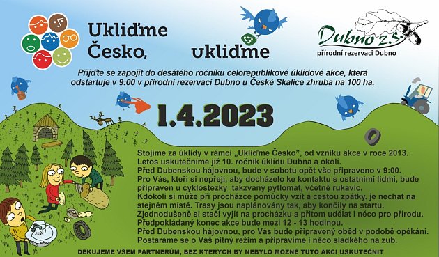 Ukliďme Česko. Přírodní rezervace Dubno.