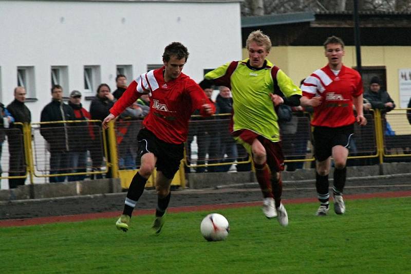 Z utkání krajské I. A třídy Dobruška - Lázně Bělohrad (3:2). 