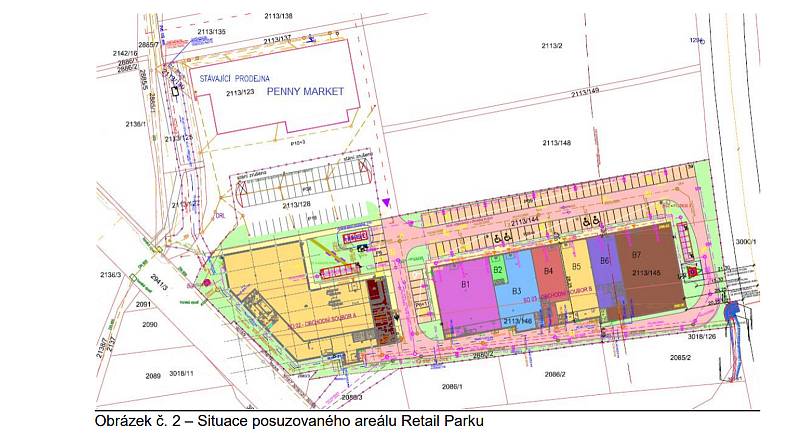 Situace Retail Parku v Dobrušce.