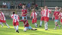 Utkání krajské I. A třídy Dobruška - Hořice (1:1).