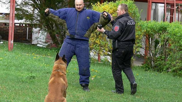 Velitel městské policie Rychnov nad Kněžnou Miloš Friml byl s kolegy a služebním psem vyprávět o své práci dětem v Mateřské škole Láň.