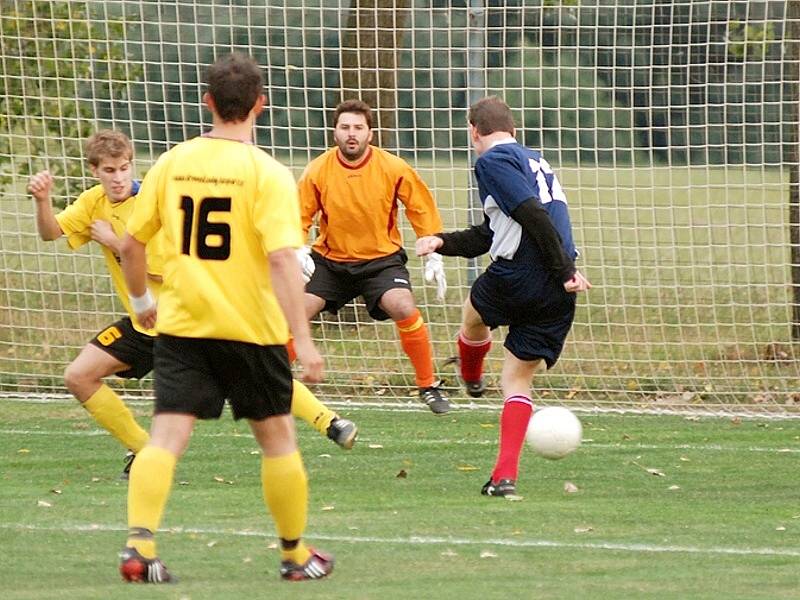 Z utkání Ohnišov – Albrechtice, které skončilo výhrou domácích 1:0. 