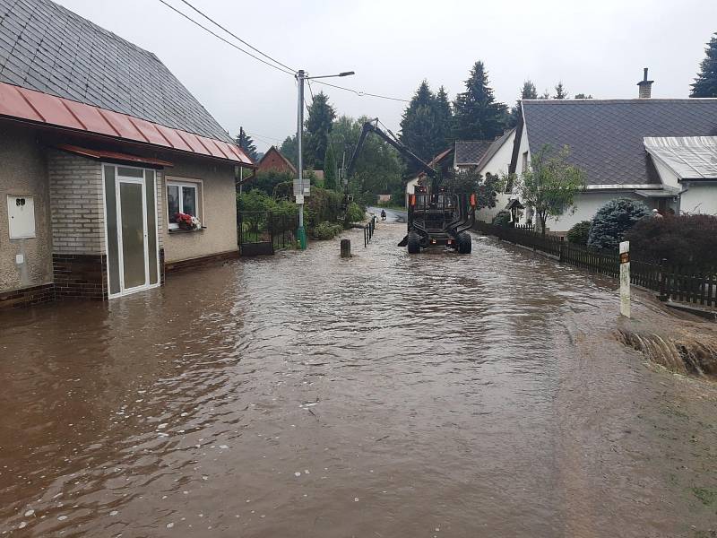 Následky průtrže v Olešnici v Orlických horách