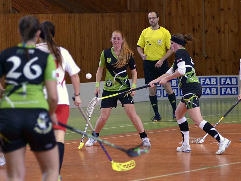 OSM GÓLŮ padlo v okresním druholigovém derby florbalistek na turnaji v Kostelci nad Orlicí. Ze zisku tří bodů se radovaly hráčky Dobrého (tmavé dresy), které porazily Dobrušku 6:2.     