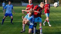 Okresní derby Rychnovska v krajské I. A třídě Dobruška - Kostelec n. O. skončilo nerozhodně (2:2).