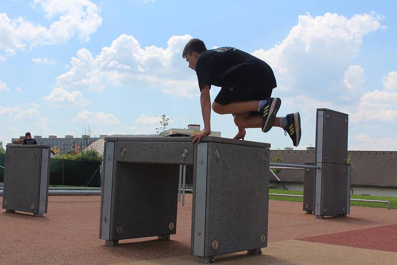 Nové parkourové hřiště u rychnovského krytého bazénu.