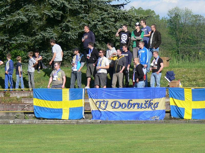 Dva góly vstřelil do sítě Broumova Marcel Hájek a nasměroval tak Dobrušku k zisku třech důležitých „záchranářských“ bodů. 