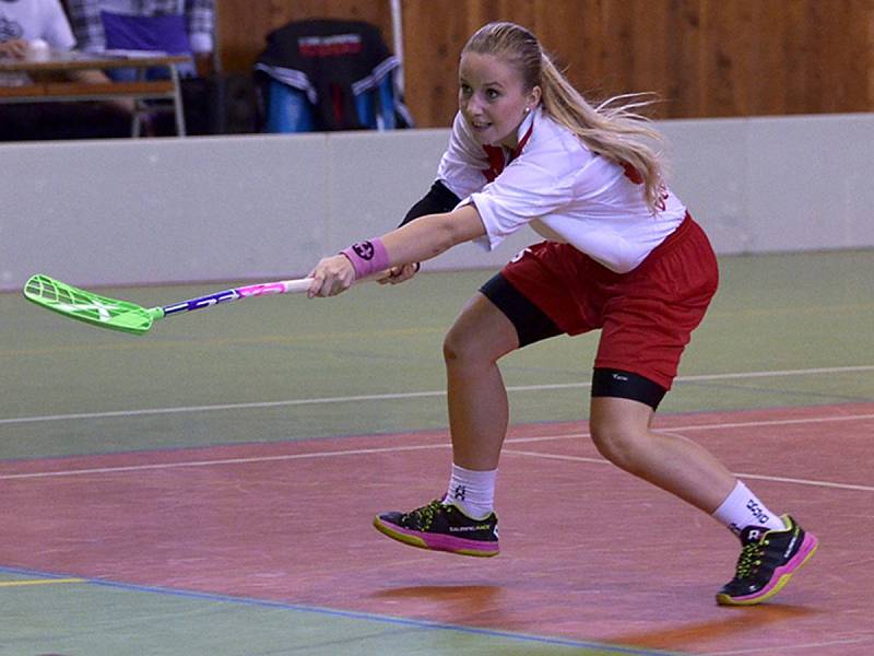 OSM GÓLŮ padlo v okresním druholigovém derby florbalistek na turnaji v Kostelci nad Orlicí. Ze zisku tří bodů se radovaly hráčky Dobrého (tmavé dresy), které porazily Dobrušku 6:2.     