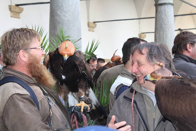 Sokolníci s dravci slavnostně zahájili setkání v Opočně.