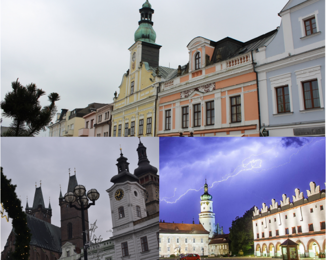 Trojlístek měst z Královéhradeckého kraje, která se v hodnocení kvality života umístila nejvýše - Rychnov nad Kněžnou, Hradec Králové a Nové Město nad Metují.