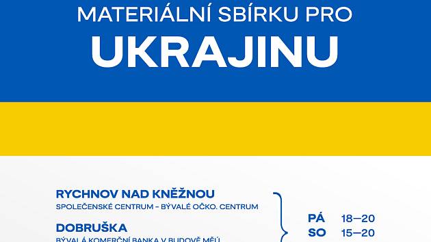 Rychnovsko pomáhá Ukrajině, rozjíždí se velká sbírka