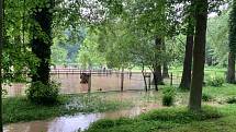 Voda zaplavila zámecký park i zvěřinec.