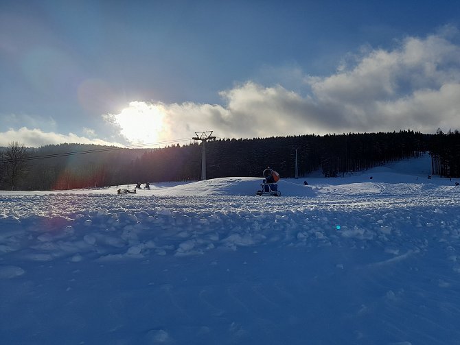 Ski Areál Orlické Záhoří 20. ledna 2024.