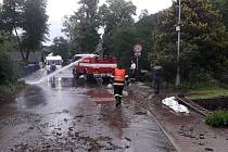 Blesková povodeň zasáhla Potštejn na Rychnovsku