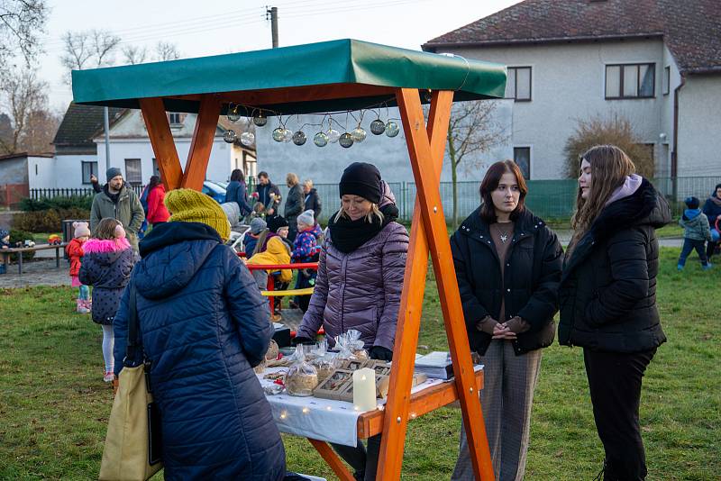 Z adventního jarmarku a rozsvícení vánočního stromku v Albrechticích nad Orlicí.