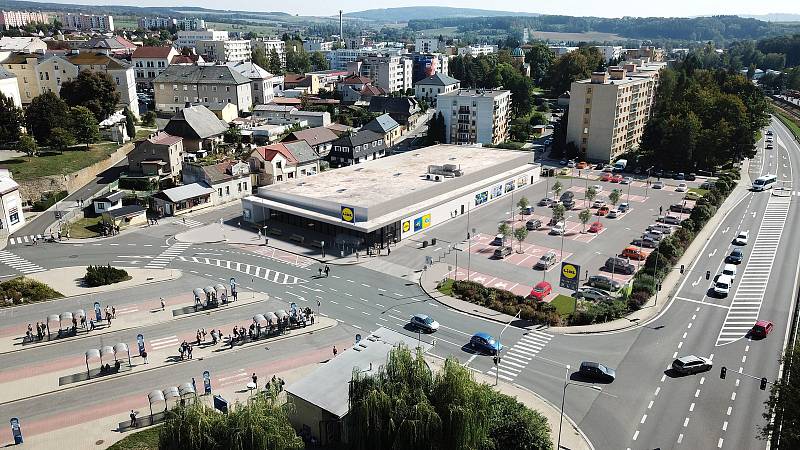 Vizualizace nové prodejny Lidl u bývalého autobusového nádraží v Rychnově nad Kněžnou.