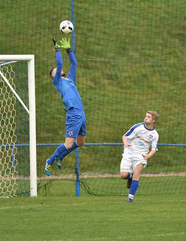 Krajský přebor ve fotbale: FK Kostelec nad Orlicí - FC Slavia Hradec Králové.