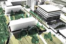 Vizualizace budoucí podoby části areálu rychnovské nemocnice.